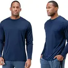 T Blank T-shirt Top Sale Custom Logo 100% Polyester Quick Dry Blank Long Sleeve T Shirts Men