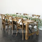 Wedding Table Wedding Dining Table Wedding Wooden Dining Banquet Farm House Table And Cross Back X Event Chairs
