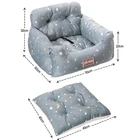 Dog Car Seat Pet Bed Cotton Kennel Pet Bed With Safety Belt Calming Dog Bed Blanket Cat Hous