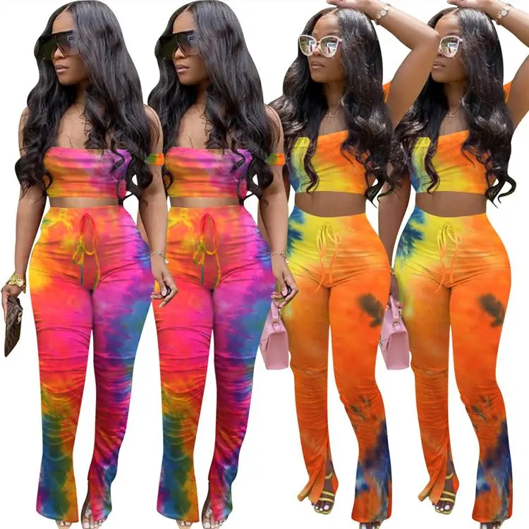 2021 Womens Tie Dye Two Piece Outfit 2 