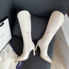 2022 New Arrival High Heel Lace Up Pointed Toe Women Boots Knee High Boots