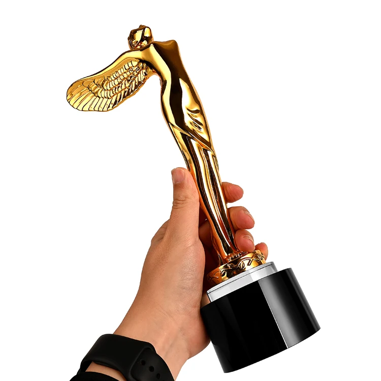 product customized resin gold angel star trophy with engraved logo for tradeshow giveaways or angel awards-4
