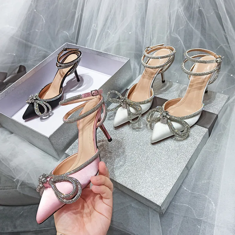 Bow Rhinestone Satin Heel Women 2022 Designer Sandals Women Famous Brand  Trending Luxury Heels Sandals - Buy Luxury Heels Sandals Woman's Sandals  New,Designer Sandals Women Famous Brands,Heel Women 2022 Heel Sandals For