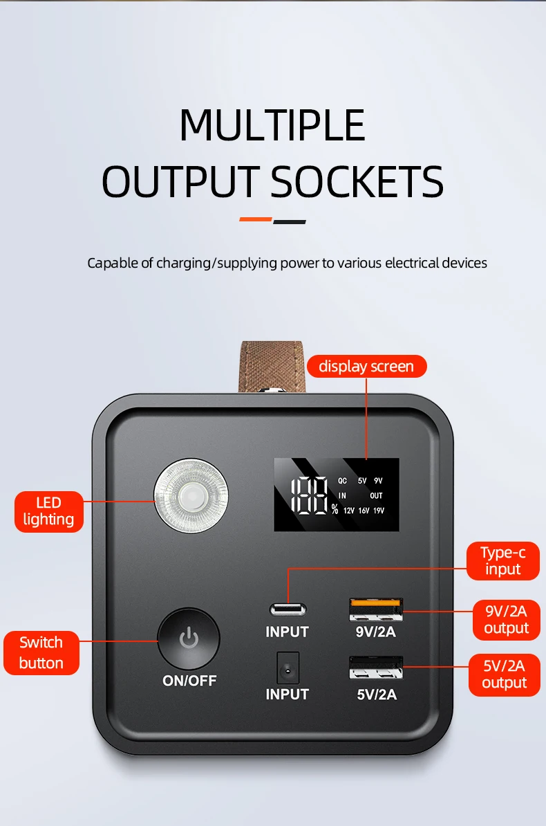 Sharmeal Wholesale 200W Portable Power Station with AC Solar Car Charger for Outdoor Activities