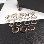 American Jewelry European And American Bohemian Style Jewelry Fashion Diamond Snowflake Ring 17 Sets