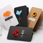 Wholesale Kraft Paper Creative Handmade DIY False Blossom Greeting Card Birthday Cards Thanksgiving Gift Cards