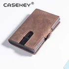 Wallet Casekey Extra Slim Coin Zipper 6 Bank Card Metal Aluminum Card Holder Wallet