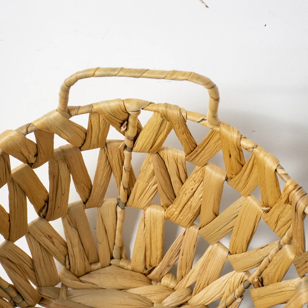 HUAYI wicker basket Water Hyacinth Handwoven Baskets Storage Baskets with  Handles