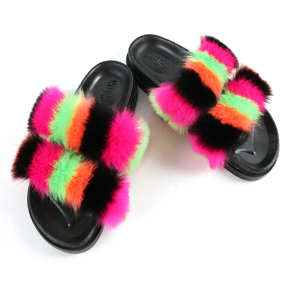 multi colored fuzzy slides