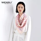 Green Scarves Wholesale Fluorescent Green Color Sky Blue Color Women Gender Silk Scarves