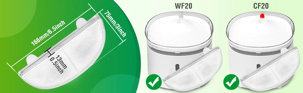 Replacement Filters for Homerunpet WF20/CF20 Cat Water Fountain