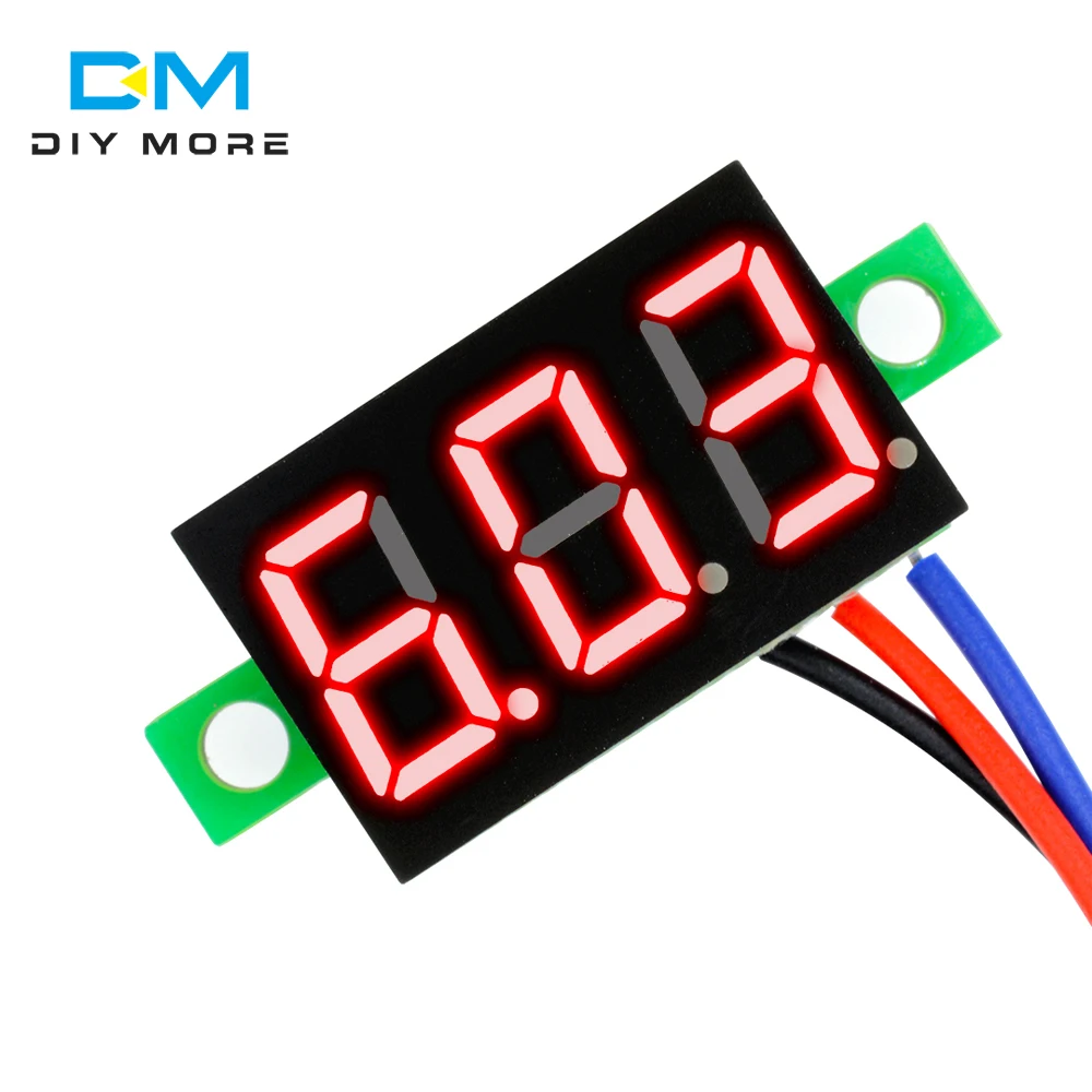 0.36" LED Voltmeter 3-30V DC Two Wire Digital Display 12V Panel Voltage Meter 