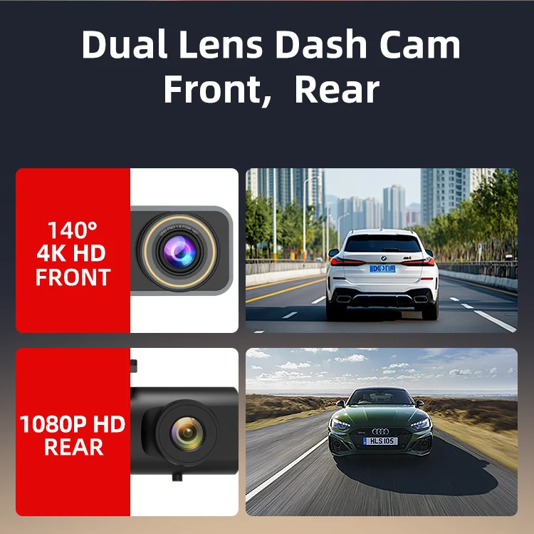 Coview New Dash Cam Per Auto 4k DVR 1.47 Inches IPS LCD Dual Lens Dash Cam 4k Black Box F1.8 with Parking Monitoring for Agent details