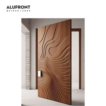 Modern Exterior Villa Outdoor Entrance Front Entry Doors Customized Color Security Aluminum Pivot Door with Finished Surface