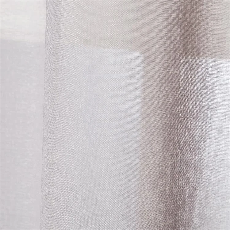 Inner gray curtain for living room soft home decor sheer faux linen voile