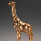 Resin Resin Animal Figurines Resin Resin Home Decorations Golden Foil Resin Animal Giraffe Figurines