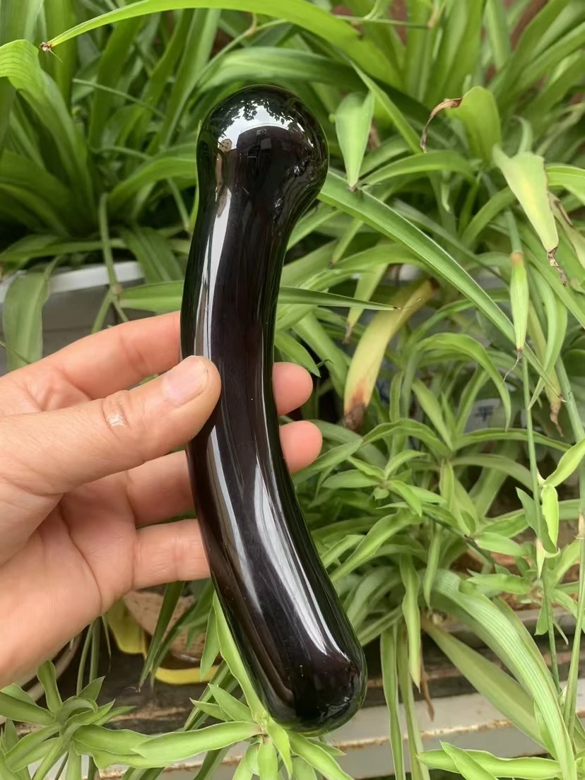 Healing Crystal Dildo Yoni Wand Rose Quartz Black Obsidia Sex Toy