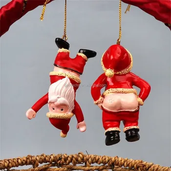 Christmas upside-down hanging elder ornament 9 *5.5 cm Home decor Christmas tree decoration Resin Santa craft