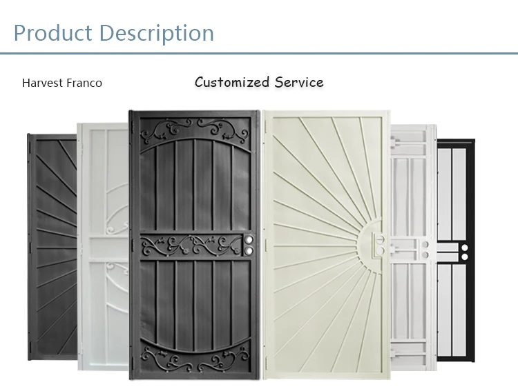 Reliable quality stainless steel security doors wrought iron door exterior security doors