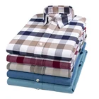 Shirt Men's Casual Long-sleeved Shirt High-quality Soft Slim-fit Anti-wrinkle Anti-fading Plaid Fashion Oxford Shirt