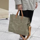 Ladies New Style Ladies Handbag Unique Kraft Paper Tote Bag Retro Simple Style Ladies Elegant Tote Bag