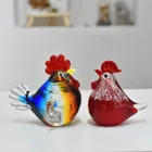 Blown Glass Animal Figurines Hand Blown Glass Animals Cock Figurines For Home Decoration