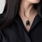 Natural Pendant Natural Black Agate Cute Cat Under The Street Lamp Pendant 2021 Jewelry