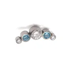 Bezel Jewelry Piercing Titanium Internally Threaded Bezel Set CZ Stone Ends Body Piercing Jewelry