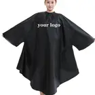 Long Sleeves Cape Hair Cut Cape Wholesale Black Long Sleeves Print Custom Barber Hairdresser Hair Cutting Cape