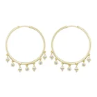 Hoop High-quality Retro Simple Zircon Pendant S925 Sterling Silver Geometric Hoop Earrings