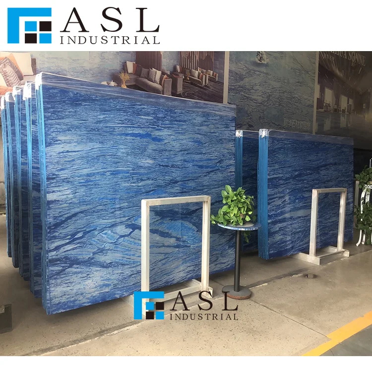 Dark Blue Marble Stone Extreme Ocean Blue Marble Flooring Tiles