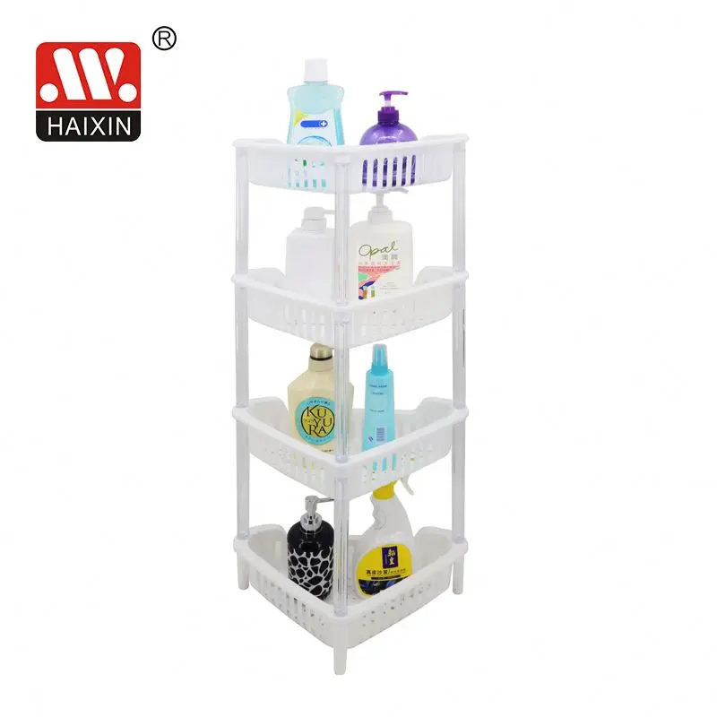 4 tier triangle plastic storage corner rack