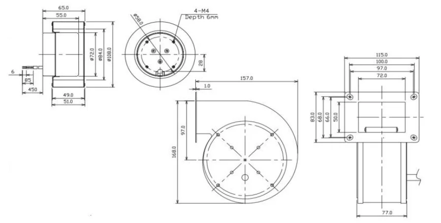 Centrifugal Blower, 108mm, 48V, Brushless, IP55 - detail 8
