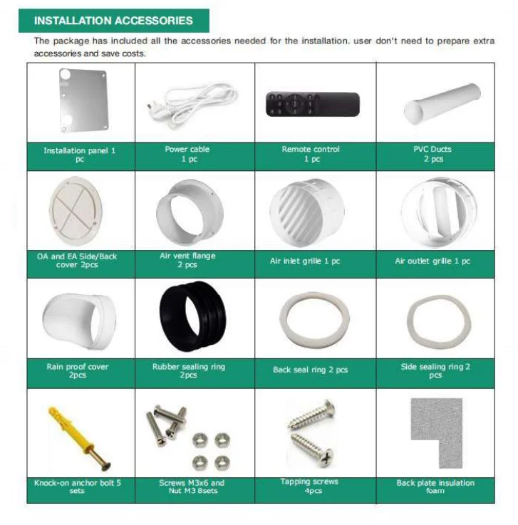 Mounted Erv Hepa Filter, Wall, WIFI, CO2 - detail 20