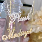 Stainless Steel Custom Personalized Handwriting Name Necklace Minimalist Vertical Signature Necklace