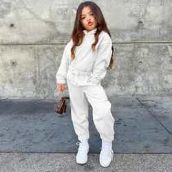 Children warm hoodie set 2022 autumn winter toddler little girls clothing sets kids tracksuits boutique clothing outfits