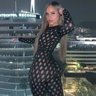 Hole 1 Hole Design Women 1 Piece Jumpsuit And Romper Long Sleeve Hollow Out See Through Sexy Jumpsuit