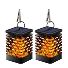 Solar Lights Solarsolar Solar Lights Outdoor Hanging Hook Wireless Solar Garden Flickering Torches Flames Candle Lights Lantern Outdoor For Table Path Decoration
