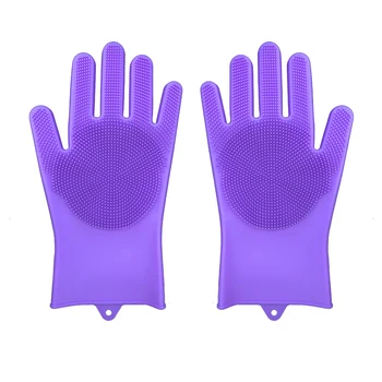 Wholesale Pet Cat Bathing Tools Silicone Pet Grooming Bathing Gloves Reusable Kitchen Cleaning Gloves