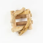 Decorative Wooden Decorative Natural Wooden Candle Holder Glass Candlestick With Wooden Base Wood Candle Stand