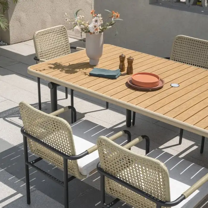 Outdoor furniture dining table garden sets furniture teak outdoor dining table and chair set