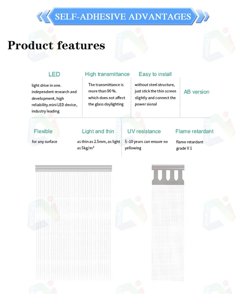 product new year flexible led film display indoor stage led video wall transparent led screen shopping malls transparent led display-8