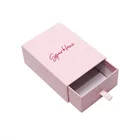 Box Premium Small Custom Logo 8*8 Gift Boxes Printed Pink Paper Luxury Bracelet Gift Drawer Jewelry Packaging Box