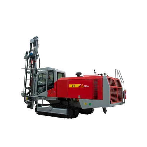 Hongwuhuan JIEA B10   Fully hydraulic open 32m mine drilling rig submersible hole drilling machine with mobile air compressor