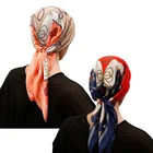 Square Scarf Designer Satin Scarf Customized Square Satin Silk Hair Scarf Square Head Scarves Wholesale