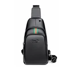 Bag Men Men's Genuine Leather Sling Bag 1 Shoulder Cross Body Bag Chest Bag
