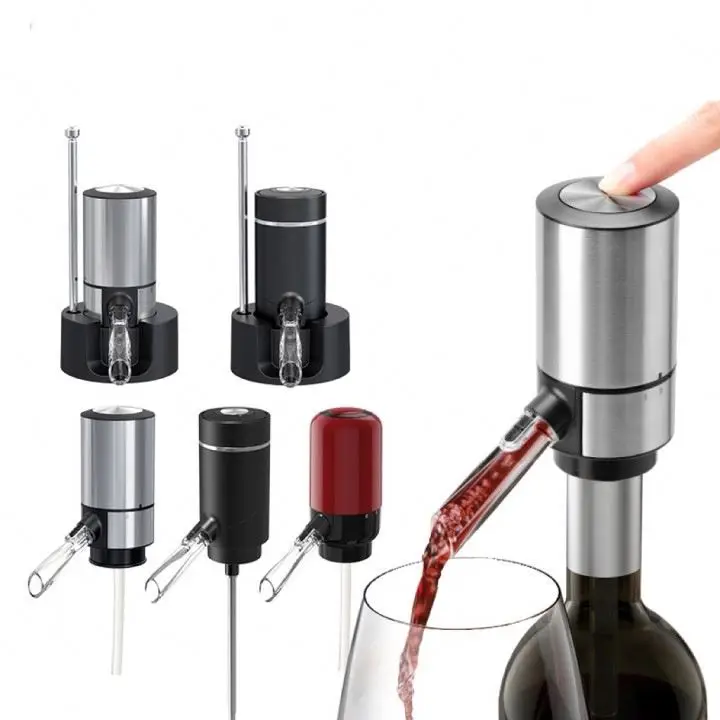 Electric wine aerator and pourer battery and recharge electric wine decanter smart wine aerators