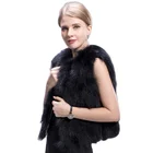 Black Vest Black Fur Vest Real Fox Fur Gilet Natural Fox Fur Vest Women