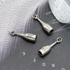 Wine Bottle Charm Antique Silver Zinc Alloy Charm For Bracelet Making DIY Jewelry Making 8x27mm