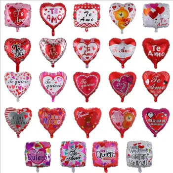 18 inch Spanish Valentine's Day Confession Balloons Aluminum Foil Balloons TE AMO TE QUIERO